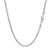 Bids.com 14k White Gold Diamond Cut Cable Link Chain (2.60 mm) Necklaces White Smoke 18 / White Gold,20 / White Gold,22 / White Gold,24 / White Gold