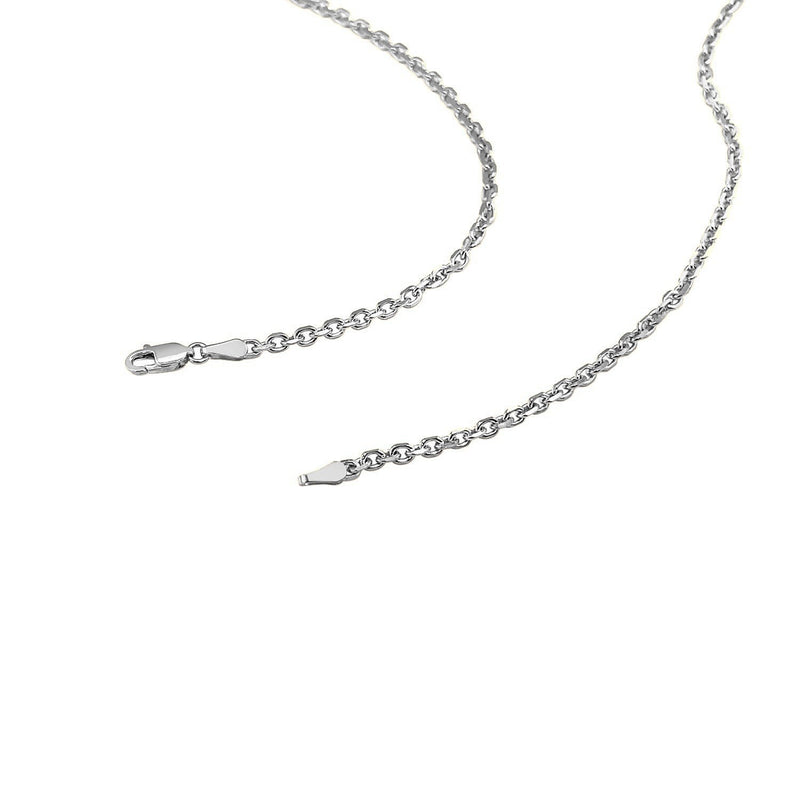 Bids.com 14k White Gold Diamond Cut Cable Link Chain (2.60 mm) Necklaces White Smoke 18 / White Gold,20 / White Gold,22 / White Gold,24 / White Gold