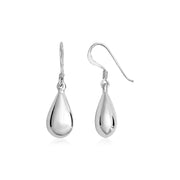 Bids.com Sterling Silver Polished Puffed Teardrop Dangle Earrings Earrings White Smoke Sterling Silver