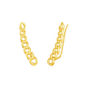 Bids.com 14k Yellow Gold Ear Climber Earring with Chain Links Earrings White Smoke Yellow Gold