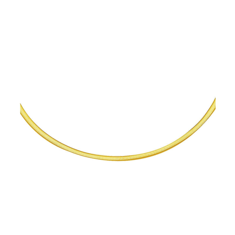 Bids.com 2.5mm 14k Two Tone Gold Reversible Omega Necklace Necklaces White Smoke 16 / Two-Tone Gold,18 / Two-Tone Gold