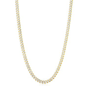 Bids.com 14k Yellow Gold White Pave High Polish Modern Lite Miami Cuban Chain (6.5mm) Necklaces White Smoke 22 / Two-Tone Gold,24 / Two-Tone Gold,20 / Yellow Gold