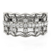 Bids.com Diamond Studded Four Leaf Clover Motif Ring in 14k White Gold (1/4 cttw) Rings White Smoke 3 / White Gold,3.5 / White Gold,4 / White Gold,4.5 / White Gold,5 / White Gold,5.5 / White Gold,6 / White Gold,6.5 / White Gold,7 / White Gold,7.5 / White Gold,8 / White Gold,8.5 / White Gold,9 / White Gold
