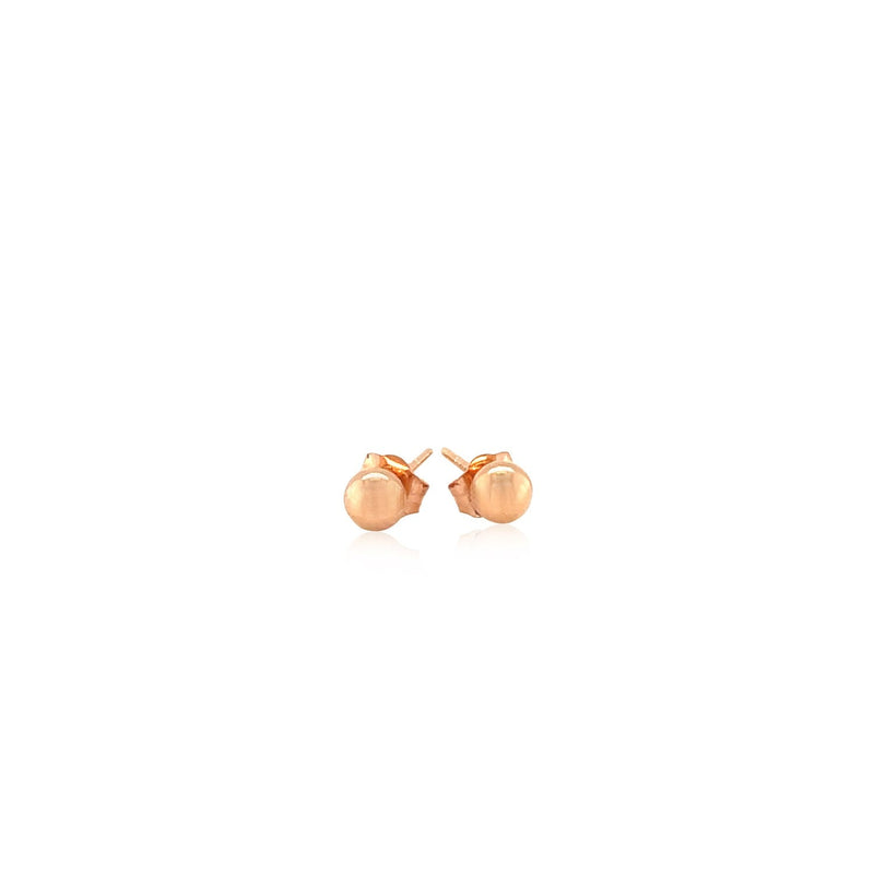 Bids.com 14k Rose Gold Ball Style Stud Earrings (4.0 mm) Earrings White Smoke Rose Gold