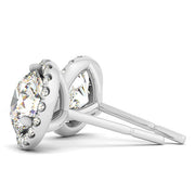 Bids.com 14k White Gold Round Prong Halo Style Earrings (1 cttw) Earrings White Smoke White Gold