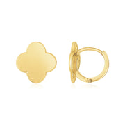 Bids.com 14K Yellow Gold Polished Clover Stud Earrings Earrings White Smoke Yellow Gold