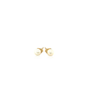 Bids.com 14k Yellow Gold Freshwater Cultured White Pearl Stud Earrings (4.0 mm) Earrings White Smoke Yellow Gold