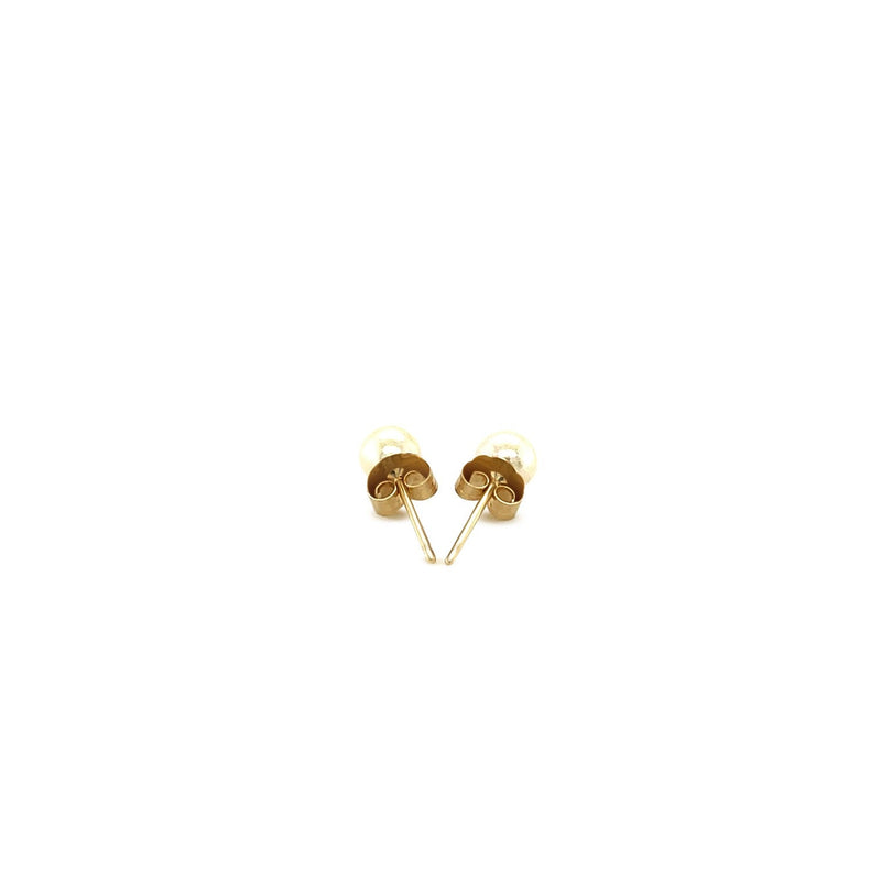Bids.com 14k Yellow Gold Freshwater Cultured White Pearl Stud Earrings (4.0 mm) Earrings White Smoke Yellow Gold