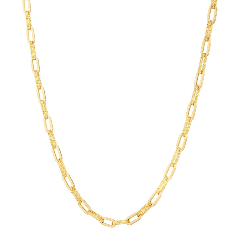 Bids.com 14k Yellow Gold Diamante Paperclip Chain Necklace (4.00 mm) Necklaces White Smoke 18 / Yellow Gold