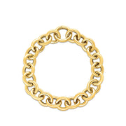 Bids.com 14k Yellow Gold Round Link Bracelet (11.60 mm) Bracelets White Smoke 7.5 / Yellow Gold