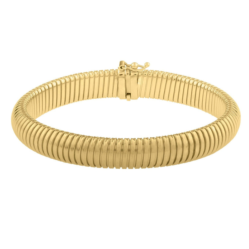 Bids.com 14k Yellow Gold Tubogas Bracelet (9.00 mm) Bracelets White Smoke 7.25 / Yellow Gold