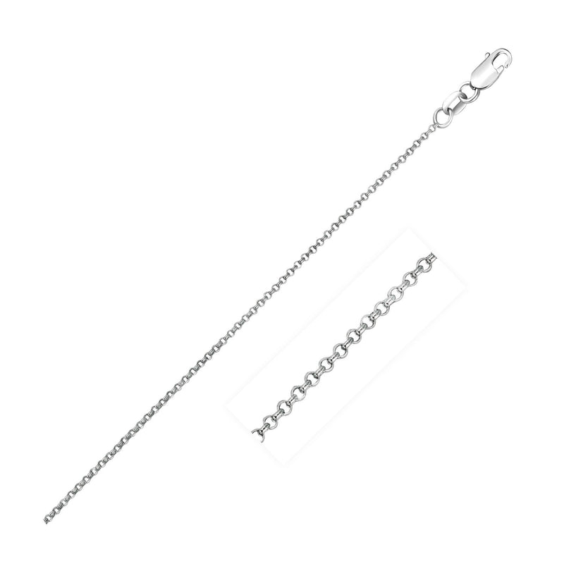 Bids.com 14k White Gold Diamond Cut Rolo Chain 1.1mm Necklaces White Smoke 16 / White Gold,18 / White Gold,20 / White Gold