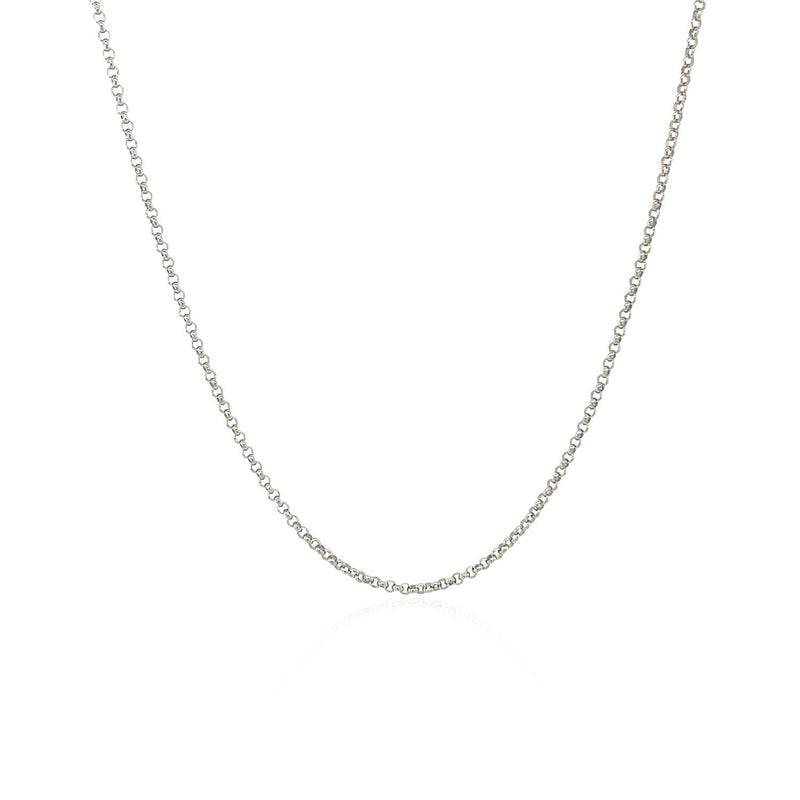 Bids.com 14k White Gold Diamond Cut Rolo Chain 1.1mm Necklaces White Smoke 16 / White Gold,18 / White Gold,20 / White Gold