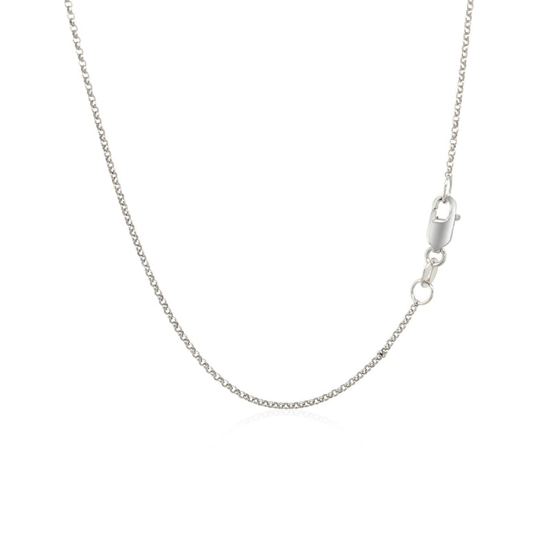 Bids.com 14k White Gold Diamond Cut Rolo Chain 1.1mm Necklaces White Smoke 16 / White Gold,18 / White Gold,20 / White Gold