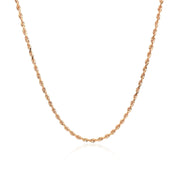 Bids.com 14k Rose Gold Solid Diamond Cut Rope Chain 1.5mm Necklaces White Smoke 16 / Rose Gold,18 / Rose Gold,20 / Rose Gold