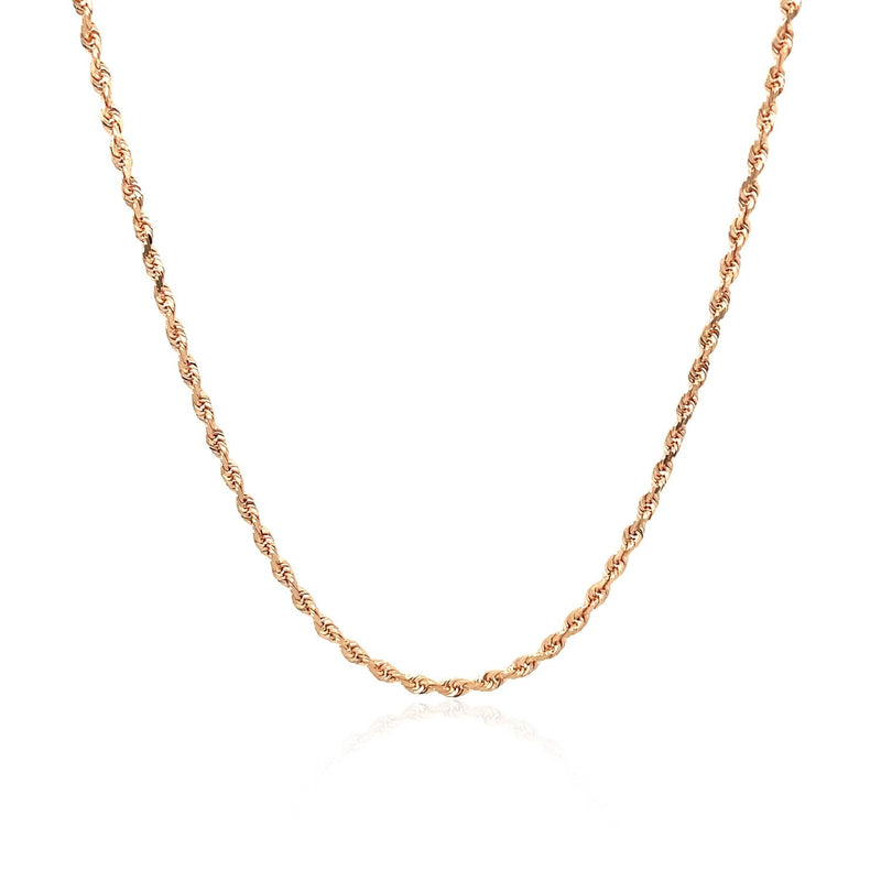 Bids.com 14k Rose Gold Solid Diamond Cut Rope Chain 1.5mm Necklaces White Smoke 16 / Rose Gold,18 / Rose Gold,20 / Rose Gold