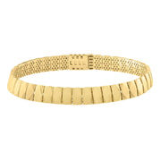 Bids.com 14k Yellow Gold Diamond Shaped Tile Length Bracelet (7.10 mm) Bracelets White Smoke 7 / Yellow Gold