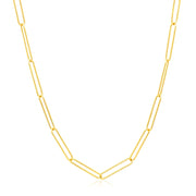 Bids.com 14k Yellow Gold Wire Paperclip Chain (2.7mm) Necklaces White Smoke 18 / Yellow Gold,24 / Yellow Gold