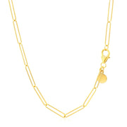 Bids.com 14k Yellow Gold Wire Paperclip Chain (2.7mm) Necklaces White Smoke 18 / Yellow Gold,24 / Yellow Gold