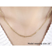 Bids.com 14k Yellow Gold Wire Paperclip Chain (2.7mm) Necklaces Gray 18 / Yellow Gold,24 / Yellow Gold