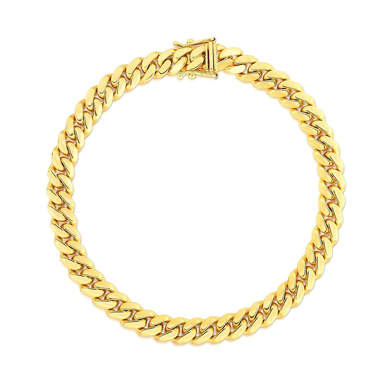 Bids.com 7.0mm 14k Yellow Gold Classic Miami Cuban Solid Bracelet Bracelets White Smoke 8.5 / Yellow Gold,9 / Yellow Gold