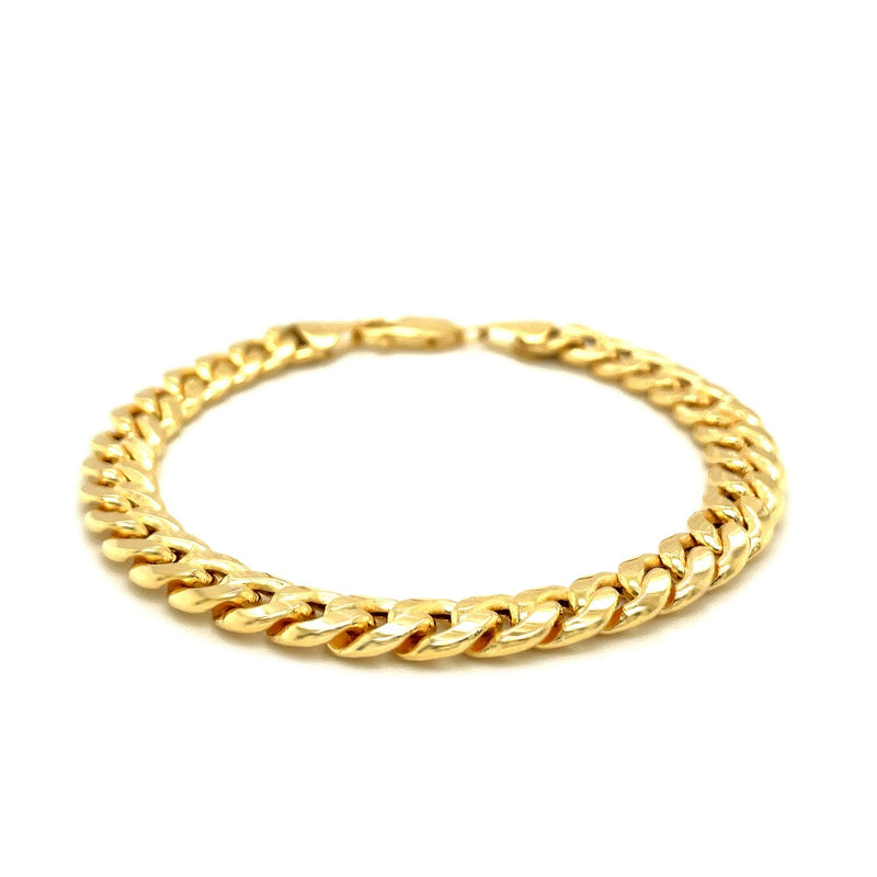 Bids.com 7.8mm 14k Yellow Gold Miami Cuban Semi Solid Bracelet Bracelets White Smoke 8.5 / Yellow Gold