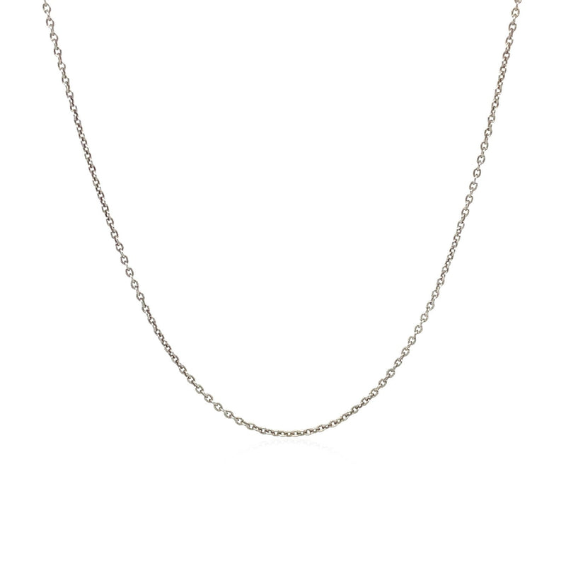 Bids.com 14k White Gold Round Cable Link Chain 1.1mm Necklaces White Smoke 16 / White Gold,18 / White Gold