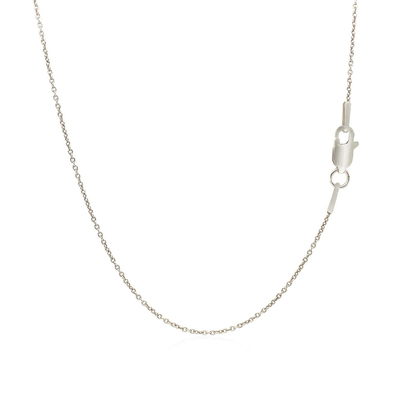 Bids.com 14k White Gold Round Cable Link Chain 1.1mm Necklaces White Smoke 16 / White Gold,18 / White Gold
