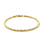 Bids.com 2.75mm 10k Yellow Gold Solid Diamond Cut Rope Bracelet Bracelets White Smoke 7 / Yellow Gold