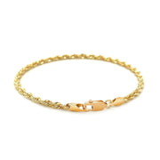 Bids.com 2.75mm 10k Yellow Gold Solid Diamond Cut Rope Bracelet Bracelets White Smoke 7 / Yellow Gold
