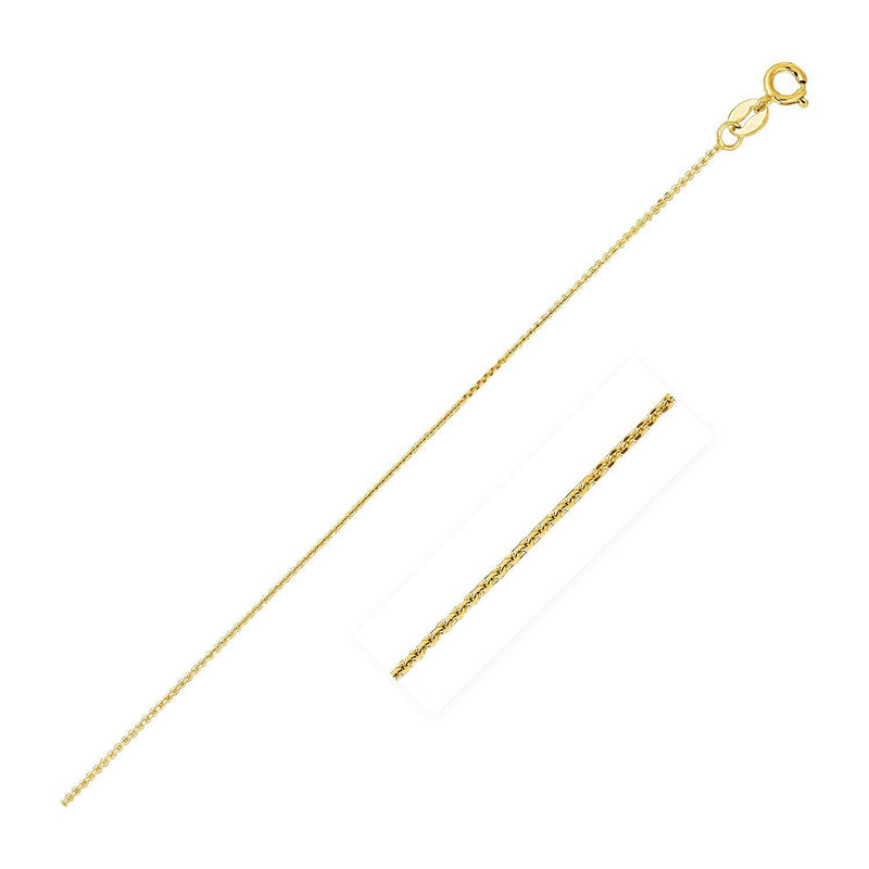Bids.com 14k Yellow Gold Diamond Cut Cable Link Chain 0.8mm Necklaces White Smoke 16 / Yellow Gold,18 / Yellow Gold