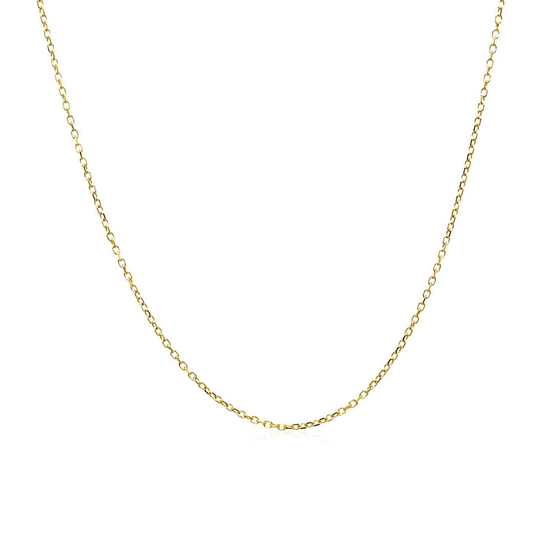 Bids.com 14k Yellow Gold Diamond Cut Cable Link Chain 0.8mm Necklaces White Smoke 16 / Yellow Gold,18 / Yellow Gold