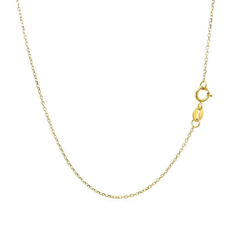 Bids.com 14k Yellow Gold Diamond Cut Cable Link Chain 0.8mm Necklaces White Smoke 16 / Yellow Gold,18 / Yellow Gold