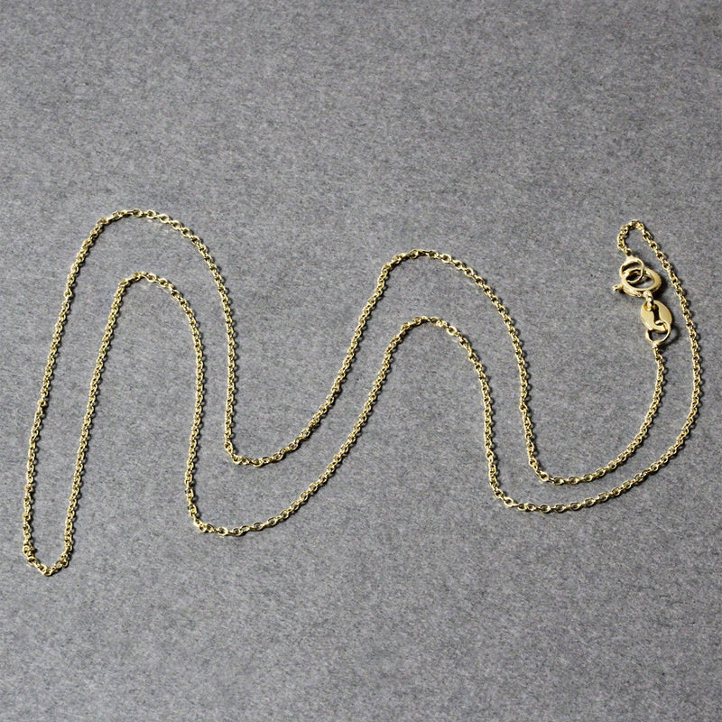 Bids.com 14k Yellow Gold Diamond Cut Cable Link Chain 0.8mm Necklaces Light Slate Gray 16 / Yellow Gold,18 / Yellow Gold