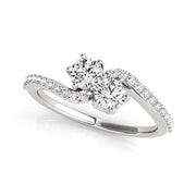 Bids.com Curved Band Two Stone Diamond Ring in 14k White Gold (3/4 cttw) Rings White Smoke 3 / White Gold,3.5 / White Gold,4 / White Gold,4.5 / White Gold,5 / White Gold,5.5 / White Gold,6 / White Gold,6.5 / White Gold,7 / White Gold,7.5 / White Gold,8 / White Gold,8.5 / White Gold,9 / White Gold,One / White Gold