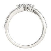 Bids.com Curved Band Two Stone Diamond Ring in 14k White Gold (3/4 cttw) Rings White Smoke 3 / White Gold,3.5 / White Gold,4 / White Gold,4.5 / White Gold,5 / White Gold,5.5 / White Gold,6 / White Gold,6.5 / White Gold,7 / White Gold,7.5 / White Gold,8 / White Gold,8.5 / White Gold,9 / White Gold,One / White Gold