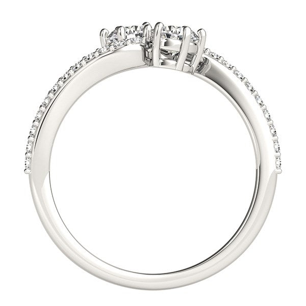 Bids.com Curved Band Two Stone Diamond Ring in 14k White Gold (3/4 cttw) Rings White Smoke 3 / White Gold,3.5 / White Gold,4 / White Gold,4.5 / White Gold,5 / White Gold,5.5 / White Gold,6 / White Gold,6.5 / White Gold,7 / White Gold,7.5 / White Gold,8 / White Gold,8.5 / White Gold,9 / White Gold,One / White Gold
