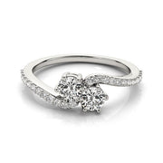 Bids.com Curved Band Two Stone Diamond Ring in 14k White Gold (3/4 cttw) Rings White Smoke 3 / White Gold,3.5 / White Gold,4 / White Gold,4.5 / White Gold,5 / White Gold,5.5 / White Gold,6 / White Gold,6.5 / White Gold,7 / White Gold,7.5 / White Gold,8 / White Gold,8.5 / White Gold,9 / White Gold,One / White Gold