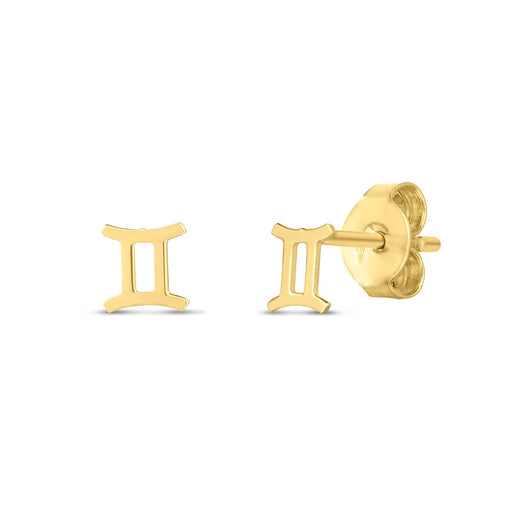 Bids.com 14K Yellow Gold Gemini Stud Earrings Earrings White Smoke Yellow Gold