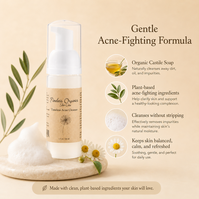 Timeless Organics Skin Care Foaming Acne Cleanser Cleanser Bisque