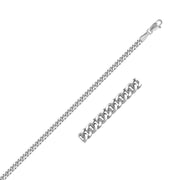 Bids.com 14K White Gold Gourmette Chain (2.80 mm) Necklaces White Smoke 18 / White Gold,20 / White Gold,22 / White Gold,24 / White Gold