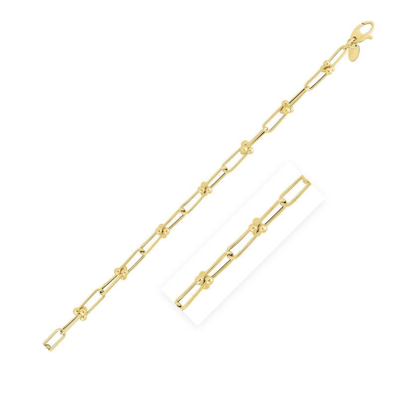 Bids.com 14k Yellow Gold High Polish Jax Link Chain Bracelet (5.9mm) Bracelets White Smoke 7.5 / Yellow Gold