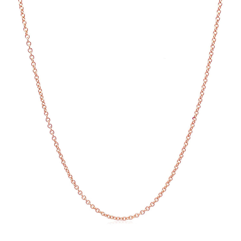 Bids.com 14k Rose Gold Round Cable Link Chain (1.25 mm) Necklaces White Smoke 16 / Rose Gold,18 / Rose Gold,20 / Rose Gold