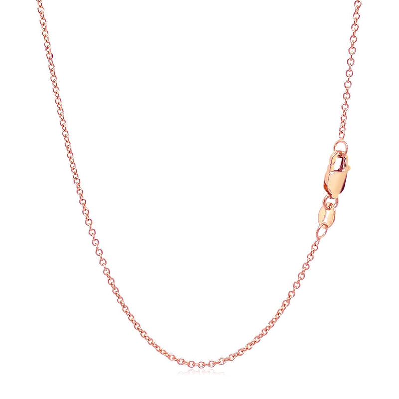 Bids.com 14k Rose Gold Round Cable Link Chain (1.25 mm) Necklaces White Smoke 16 / Rose Gold,18 / Rose Gold,20 / Rose Gold