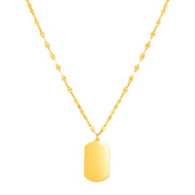 Bids.com 14K Yellow Gold Dog Tag Necklace Necklaces White Smoke 18 / Yellow Gold