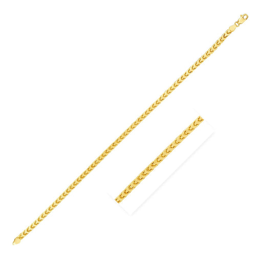 Bids.com 14k Yellow Gold Solid Diamond Cut Round Franco Bracelet (2.20 mm) Bracelets White Smoke 7.5 / Yellow Gold
