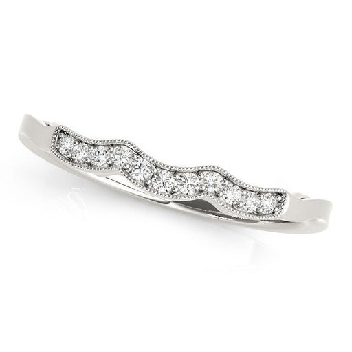 Bids.com 14k White Gold Wave Style Milgrained Diamond Wedding Ring (1/20 cttw) Rings White Smoke 3 / White Gold,3.5 / White Gold,4 / White Gold,4.5 / White Gold,5 / White Gold,5.5 / White Gold,6 / White Gold,6.5 / White Gold,7 / White Gold,7.5 / White Gold,8 / White Gold,8.5 / White Gold,9 / White Gold