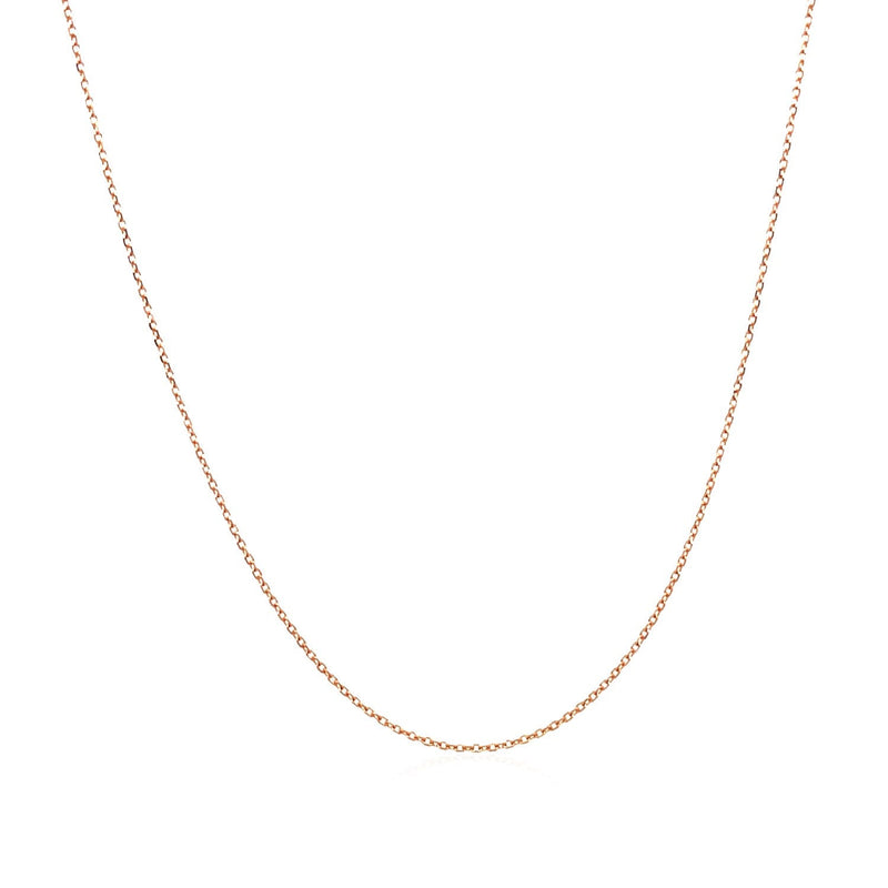 Bids.com 14k Rose Gold Diamond Cut Cable Link Chain 0.7mm Necklaces White Smoke 16 / Rose Gold,18 / Rose Gold,20 / Rose Gold
