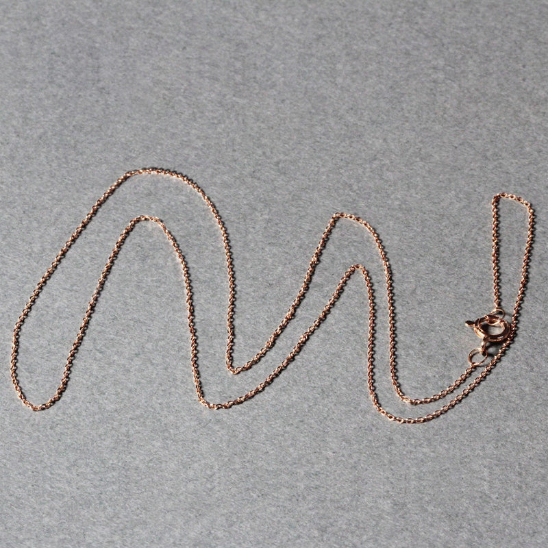Bids.com 14k Rose Gold Diamond Cut Cable Link Chain 0.7mm Necklaces Dark Gray 16 / Rose Gold,18 / Rose Gold,20 / Rose Gold