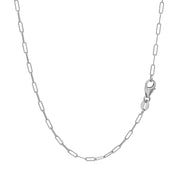 Bids.com 14K White Gold Fine Paperclip Chain (1.5mm) Necklaces White Smoke 16 / White Gold,18 / White Gold,20 / White Gold,24 / White Gold